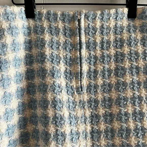 Vintage 90s Y2K Berto Lucci Made in Italy Barbiecore Baby Blue Tweed Mini Skirt - Picture 7 of 13